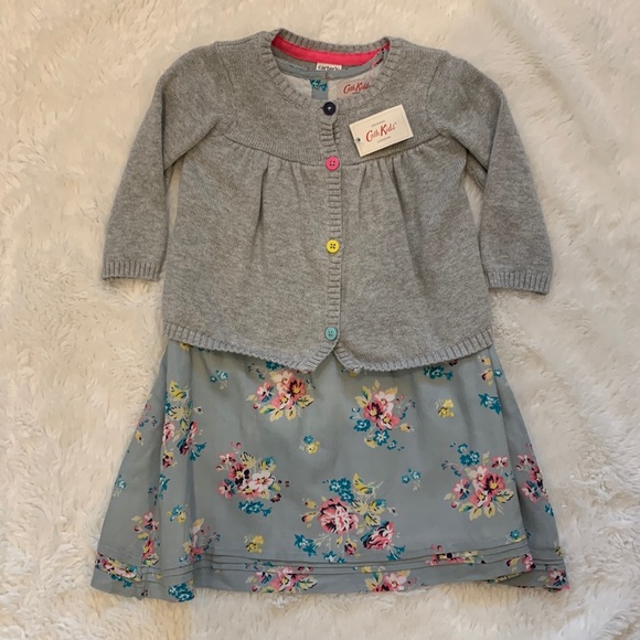 6-12 M Cath Kids London Floral Dress with Carter’s Sweater - Picture 2 of 15